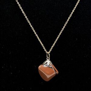 *3/$20* Gold tone necklace with natural stone pendant